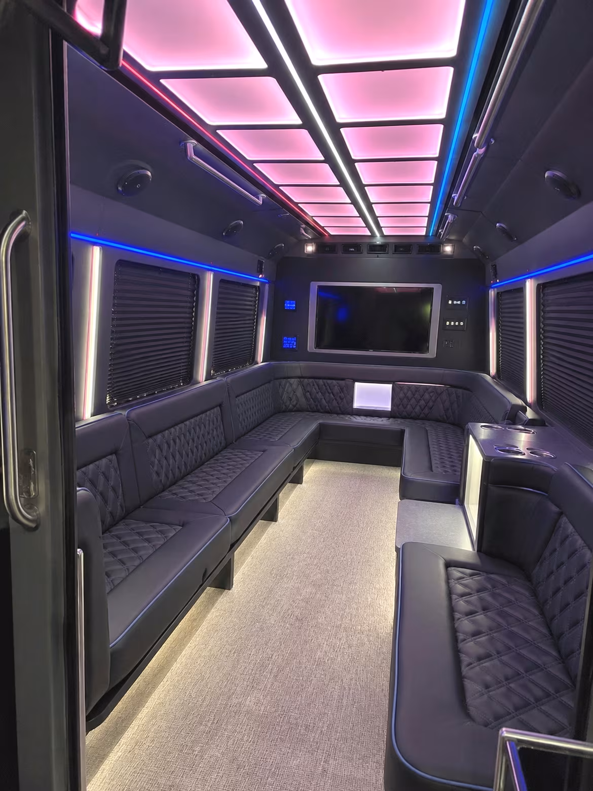 Irving Private Event Transportation party bus interior