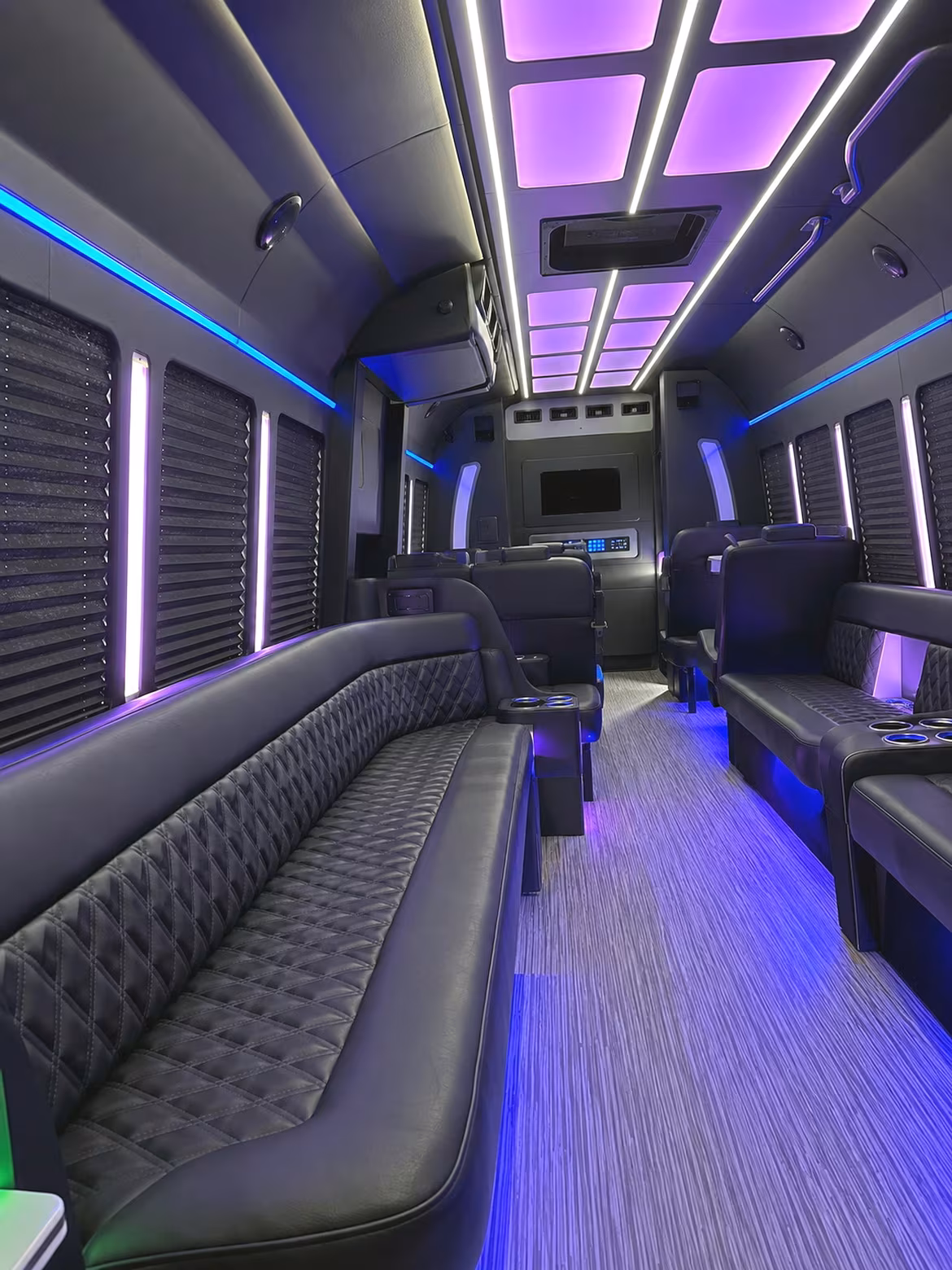 Irving Prom & Homecoming Transportation party bus interior