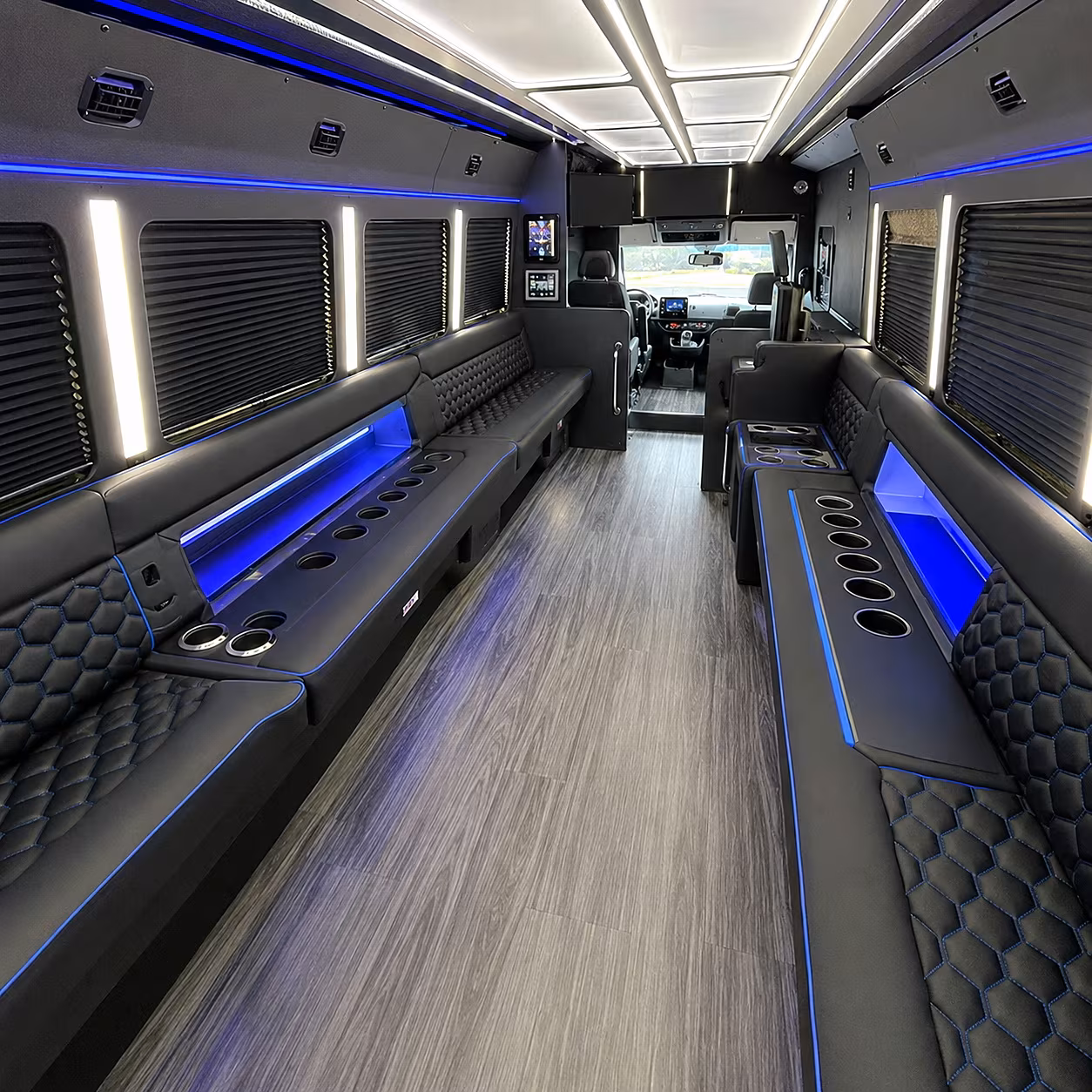 Irving Prom & Homecoming Transportation party bus interior