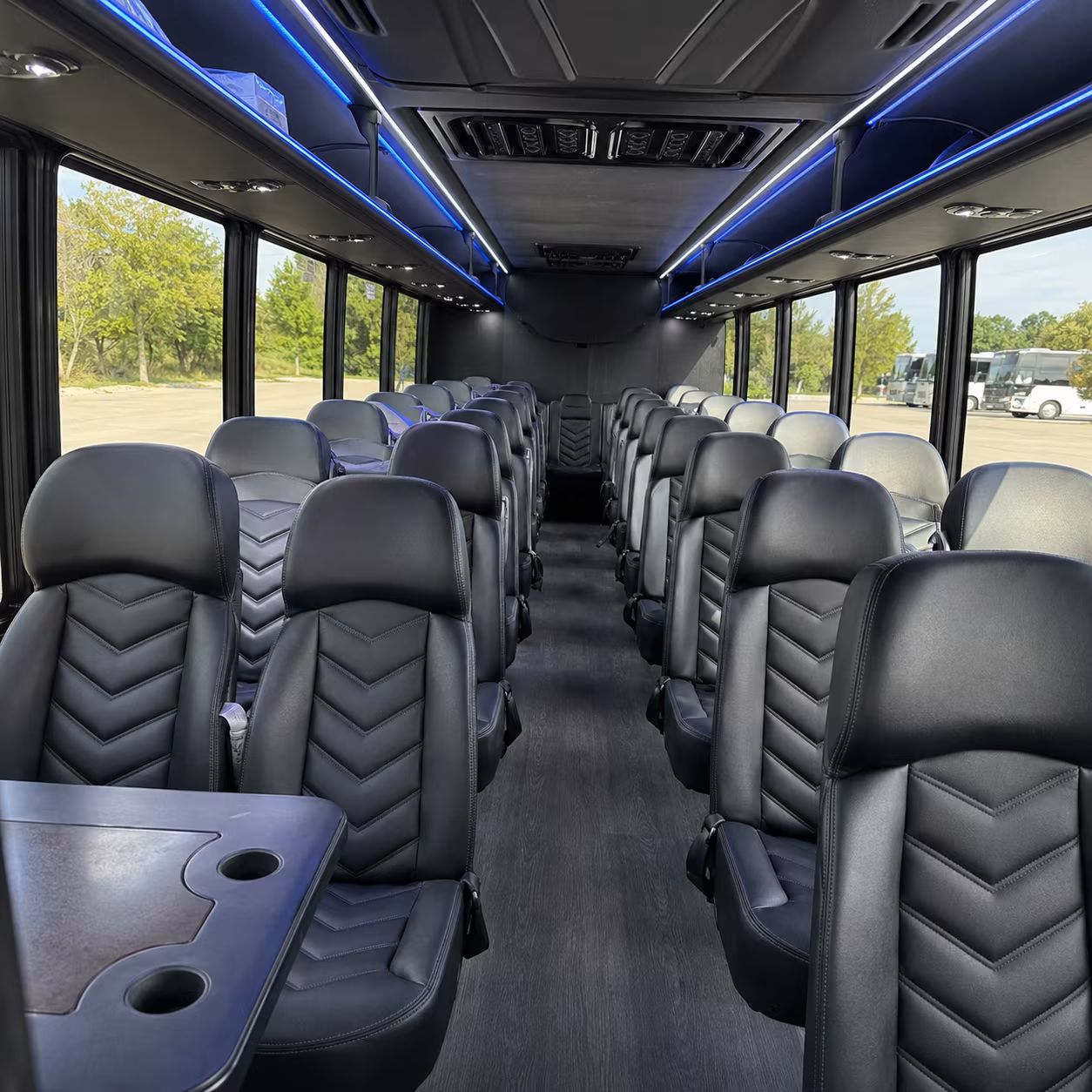 Irving School Event Transportation party bus exterior