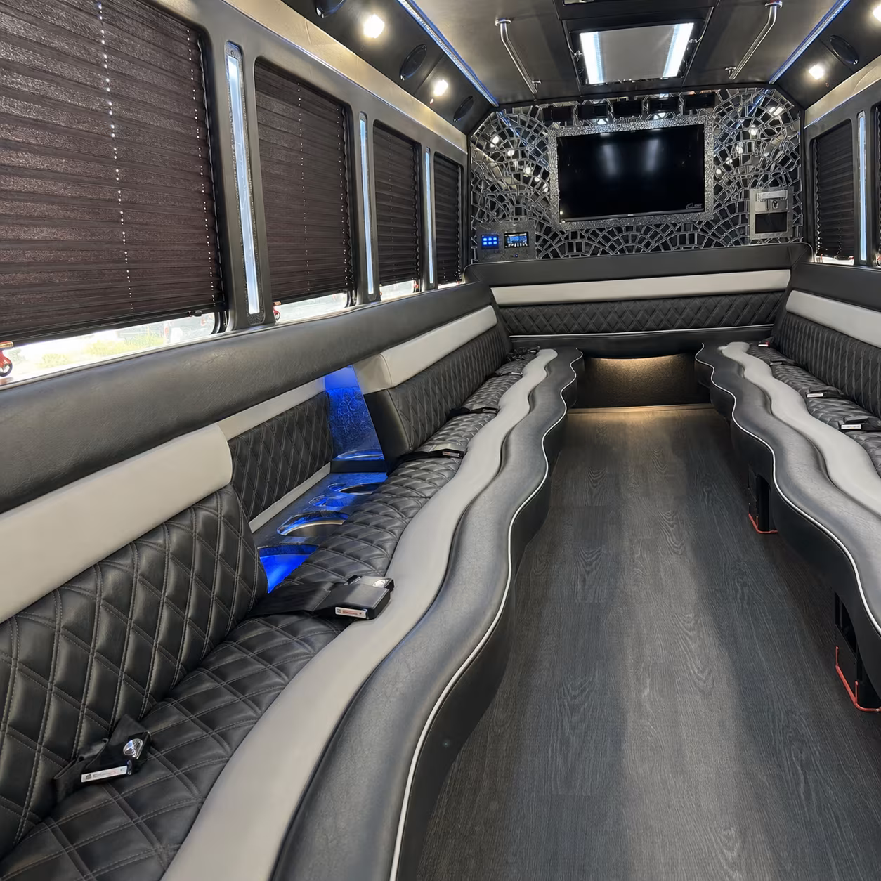 Irving Wedding Transportation party bus exterior