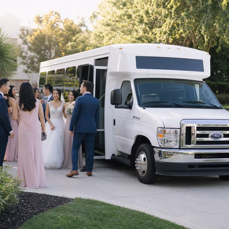 Irving Wedding Transportation fleet vehicle