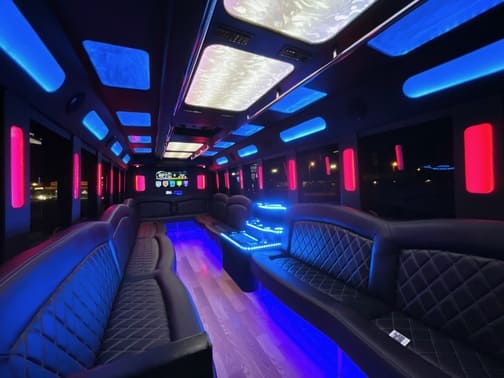 Waco 35 Passenger Party Bus Interior